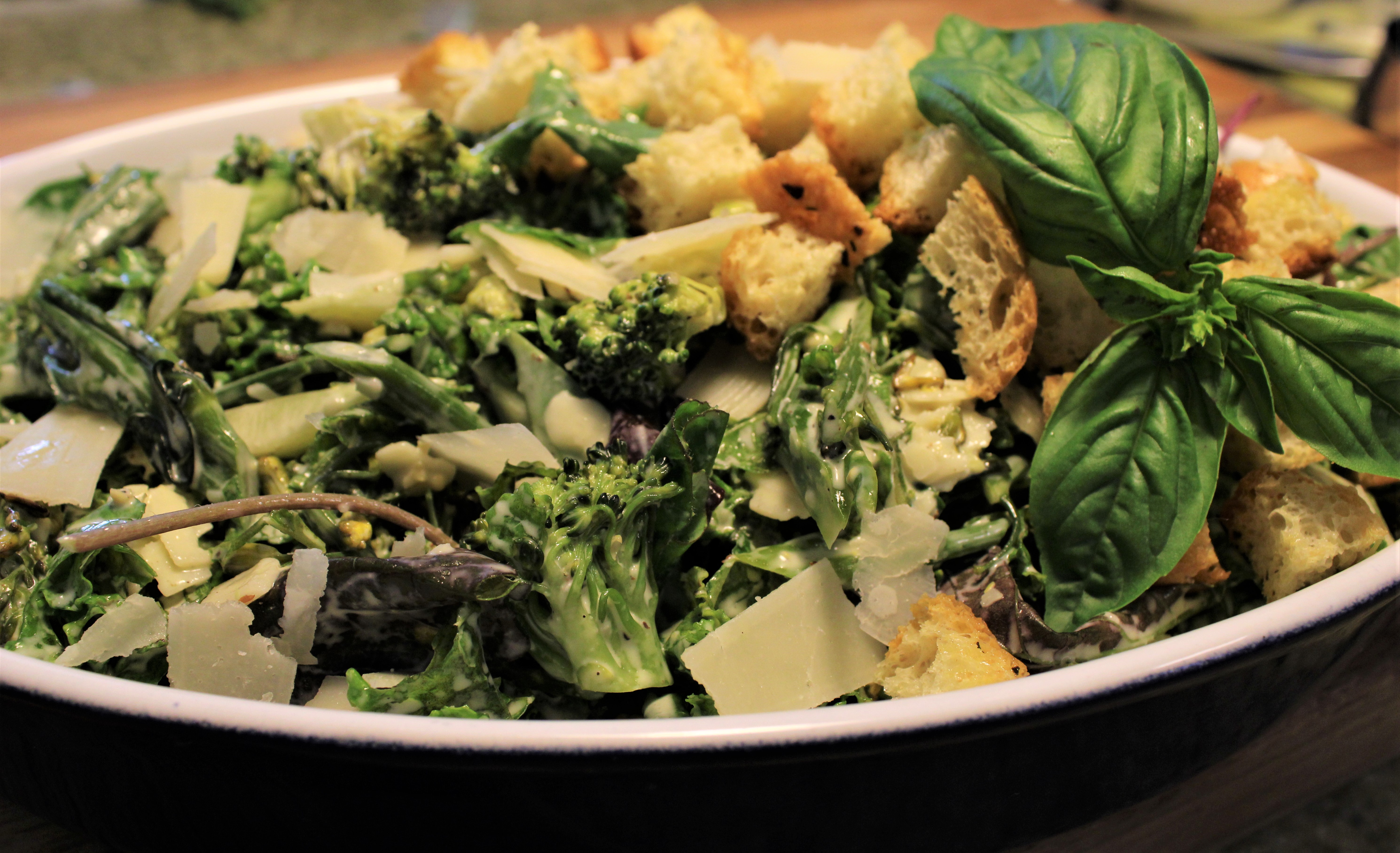Roasted Broccoli Kale Caesar