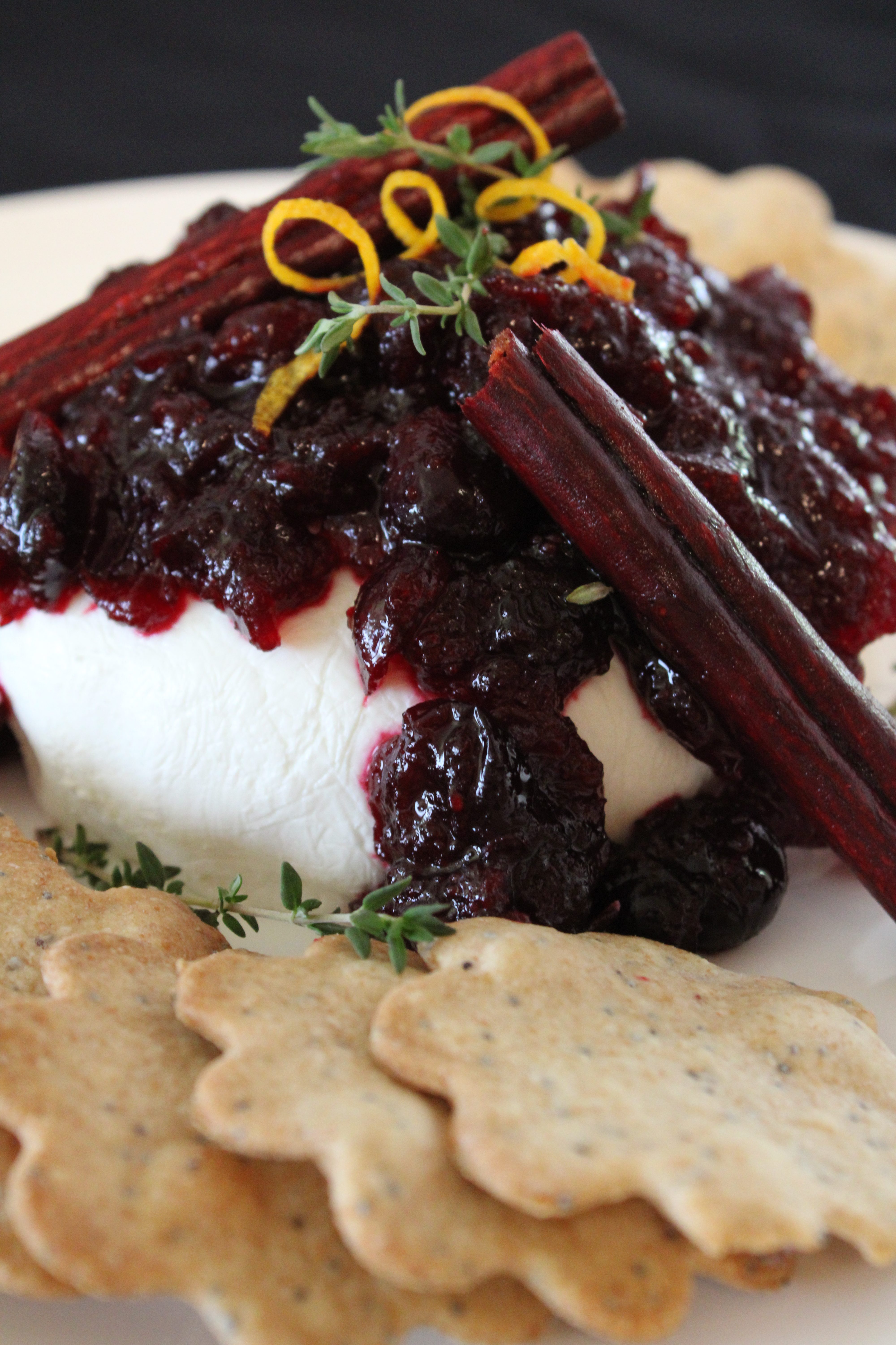 Cranberry Goat Cheese and Almond Crackers