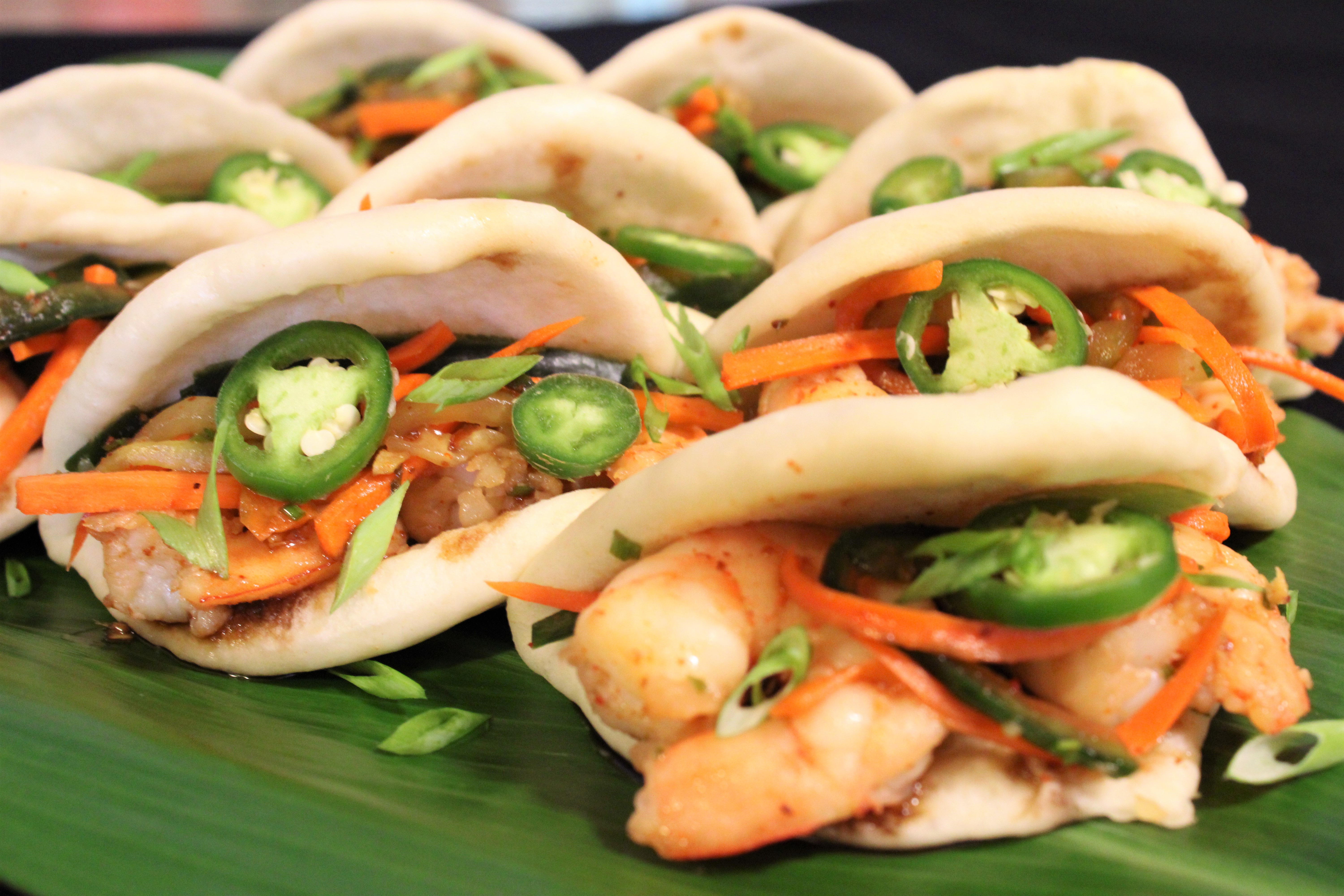 Kimchi Shrimp Bao Buns