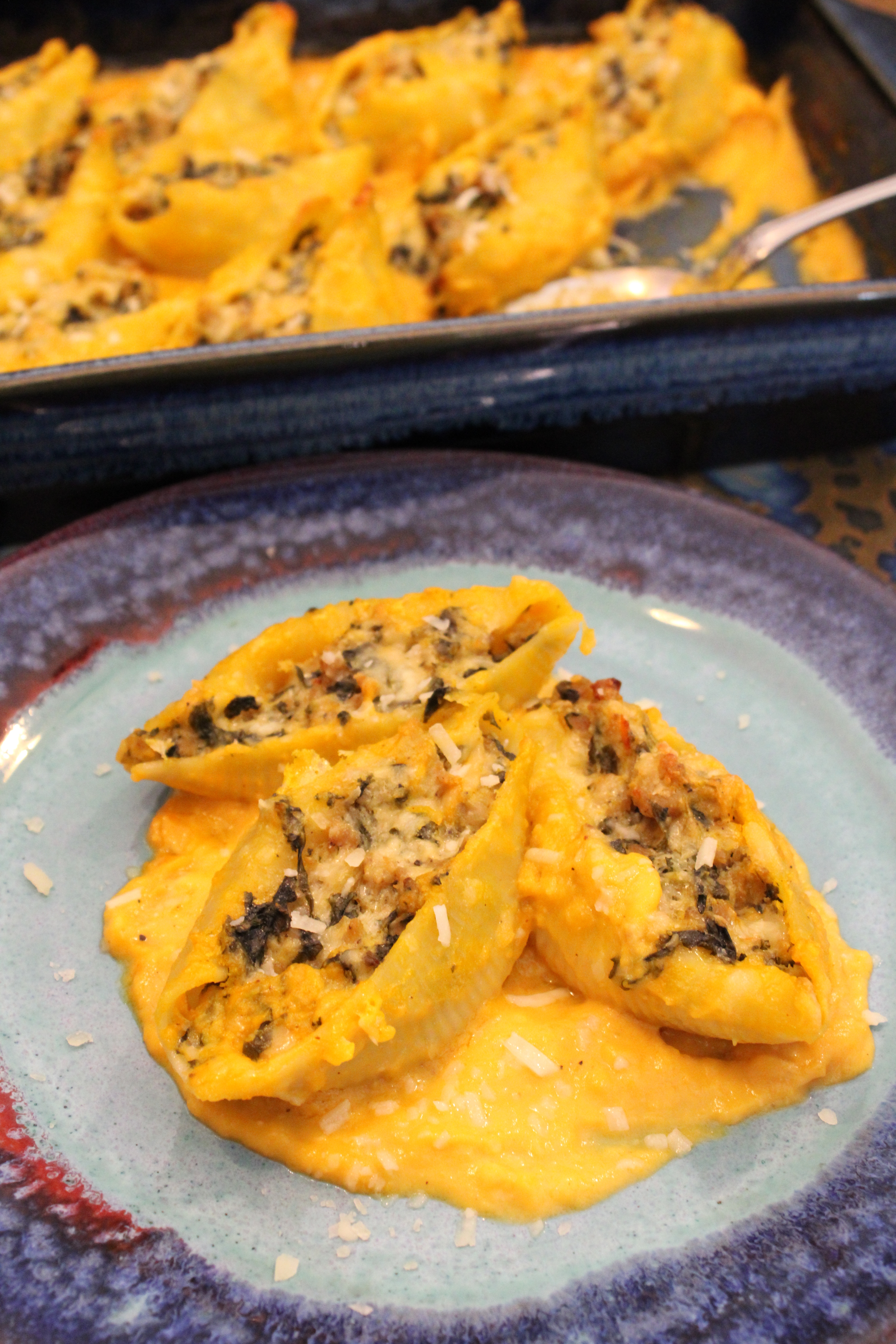 Sausage and Kale Stuffed Pasta